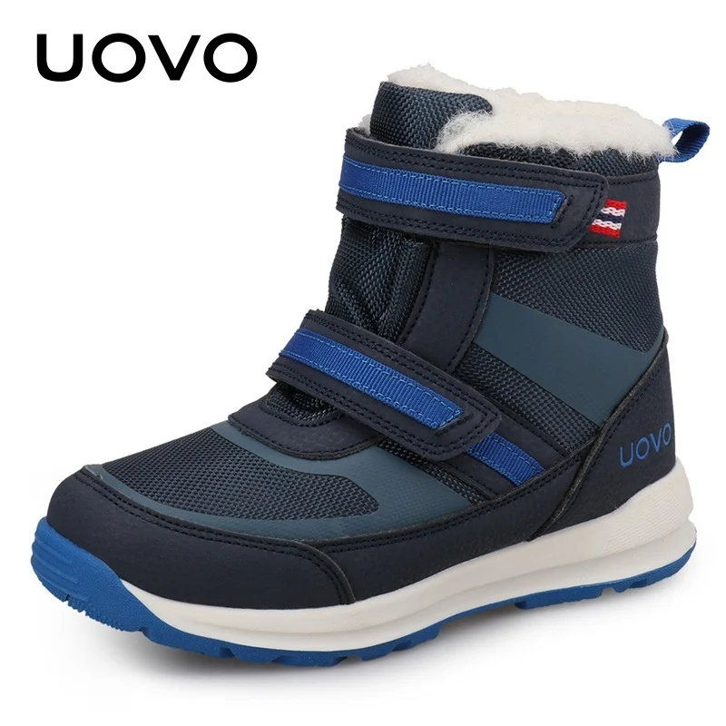 Top Trends: Uovo Boys' Boots 2022 New Autumn And Winter Children's Outdoor Boots Kids Snow Boots Warm Cotton Boots Tide Shoppable Styles