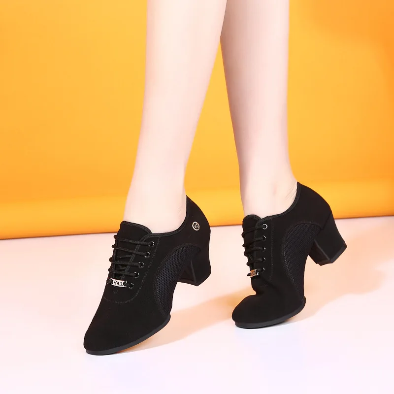 Top Trends: Female Adult Latin Dance Shoes Teacher Shoes Women Oxford Cloth Middle Heel Square Dance Shoes Sailor Dance Soft Social Sneakers Shoppable Styles - Image 2