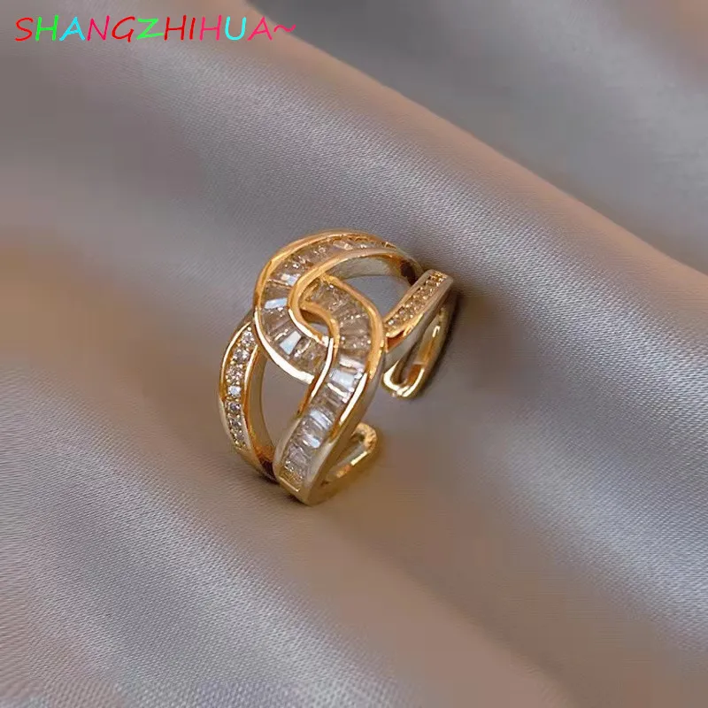 Top Trends: 2022 New Design U-shaped Zircon Adjustable Rings Girl Hip Hop Accessories For Woman Girls Korean Fashion Jewelry Gift Shoppable Styles