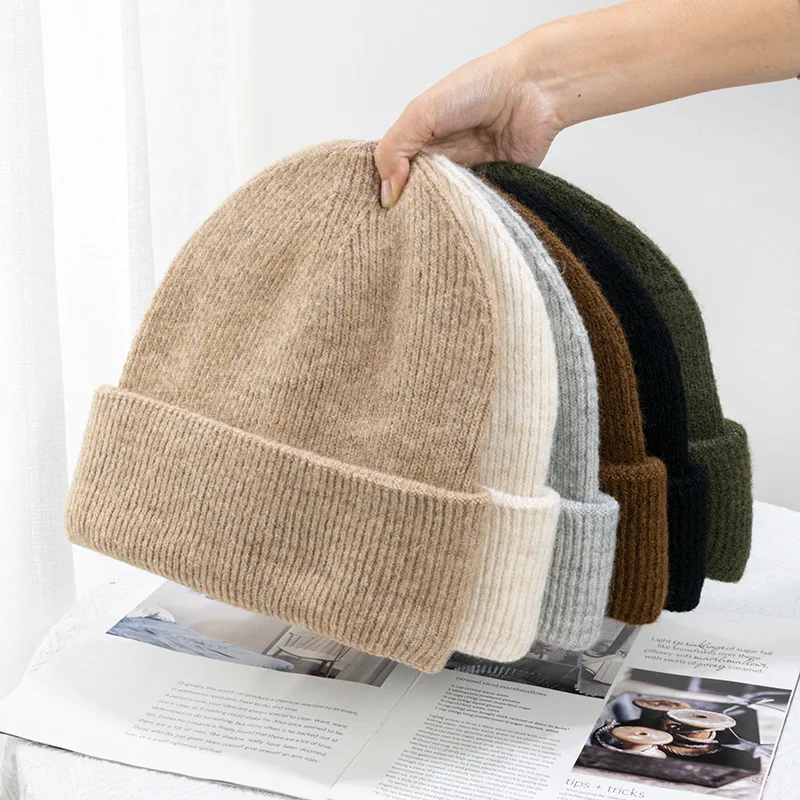 Top Trends: New Big Size XXL Men Knitted Hat Cuff Beanie Wool Blend Winter Cap Women Warm Big Head Unisex Shoppable Styles