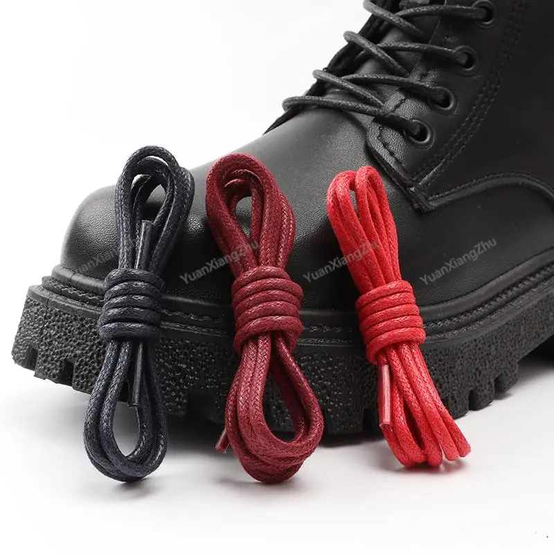 Top Trends: Cotton Waxed Shoelaces Round Oxford Shoe Laces Boots Laces For Shoes Waterproof Leather Shoelace 60 / 80 / 100 / 120 / 140 / 180cm 1Pair Shoppable Styles