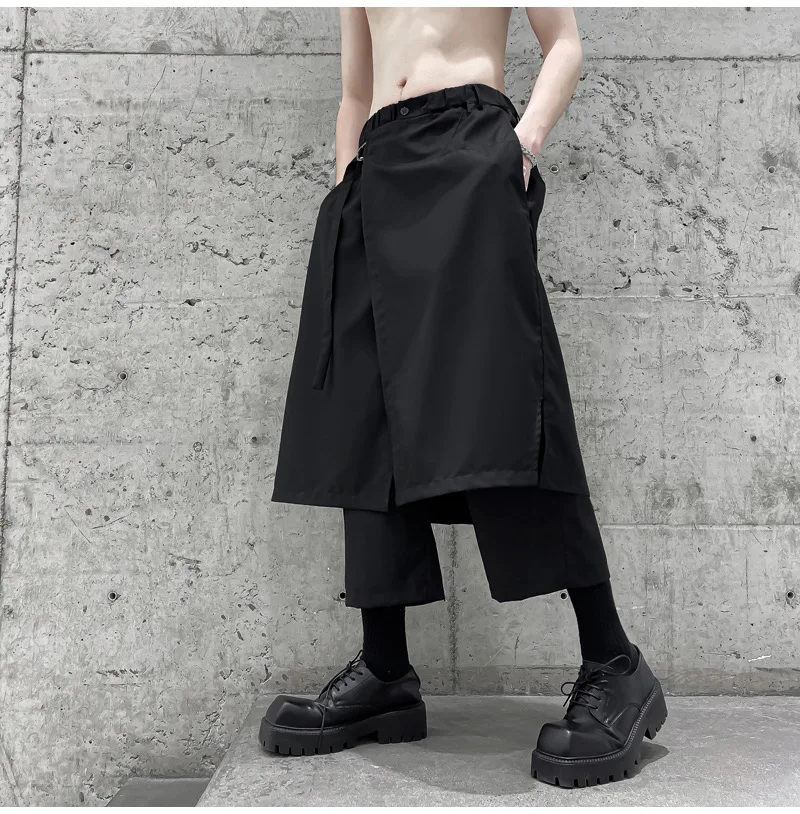 Top Trends: Summer Y3 Multi-layer Pantskirt Unisex Pants Yohji Yamamoto Men Homme Pants Culottes Wide Leg Trouser Japan Style Man&#039;s Clothing Shoppable Styles