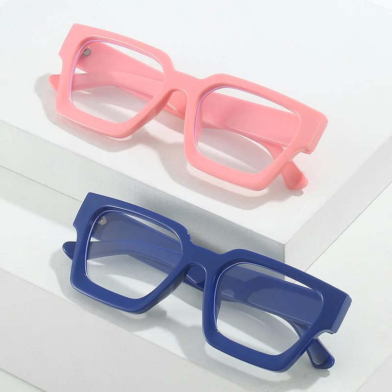 Top Trends: SO&EI Fashion Square Glasses Frame Women Clear Anti Blue Light Eyewear Vintage Men Optical Blue Green Frame Shoppable Styles - Image 3