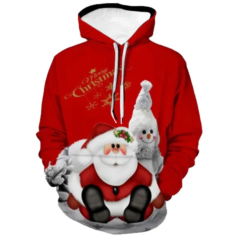 Top Trends: Christmas 3D Printed Mens Hoodie Santa Claus Spring Autumn Streetwear Gym Sweatshirt Y2k Hipster Clothing Oversized Street Wear Shoppable Styles