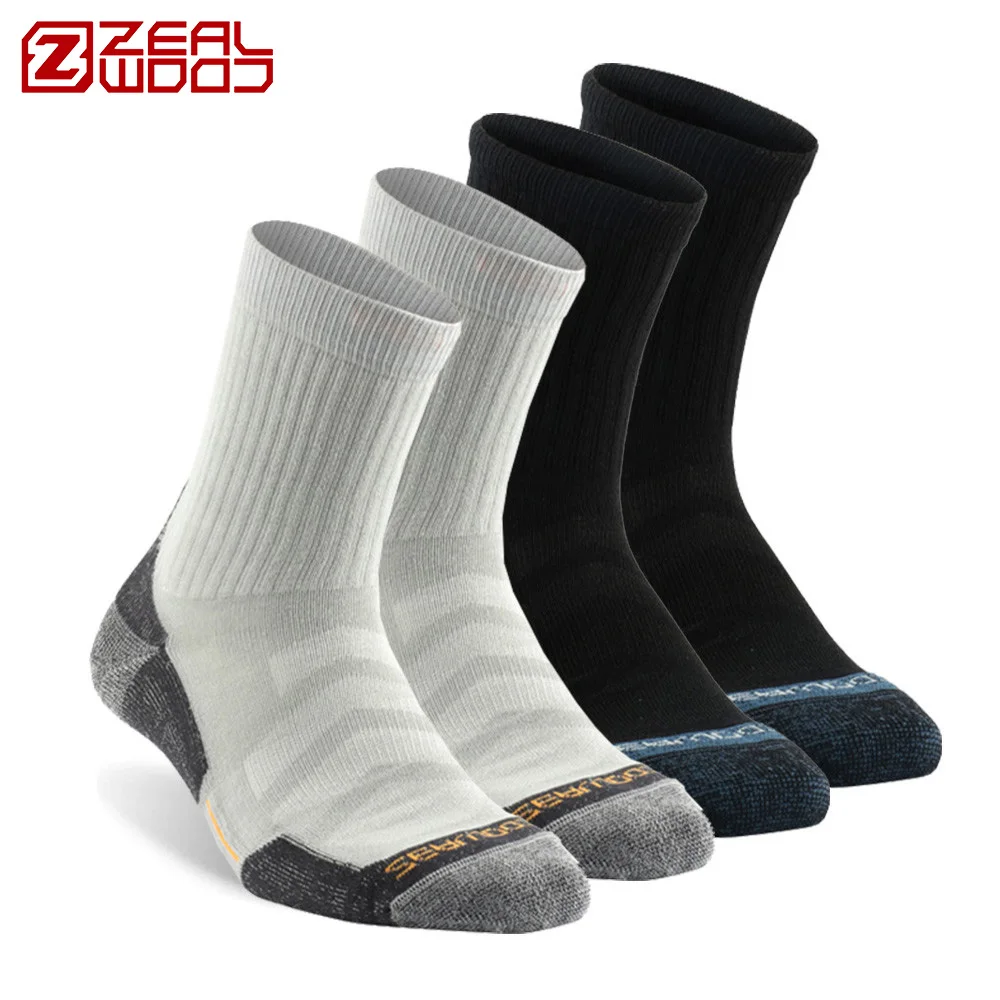 Top Trends: ZEALWOOD Running Cotton Socks Antibacterial Moisture Wicking Breathable Men's Women's Socks Cushion No Show / Crew Hiking 4 Pairs Shoppable Styles