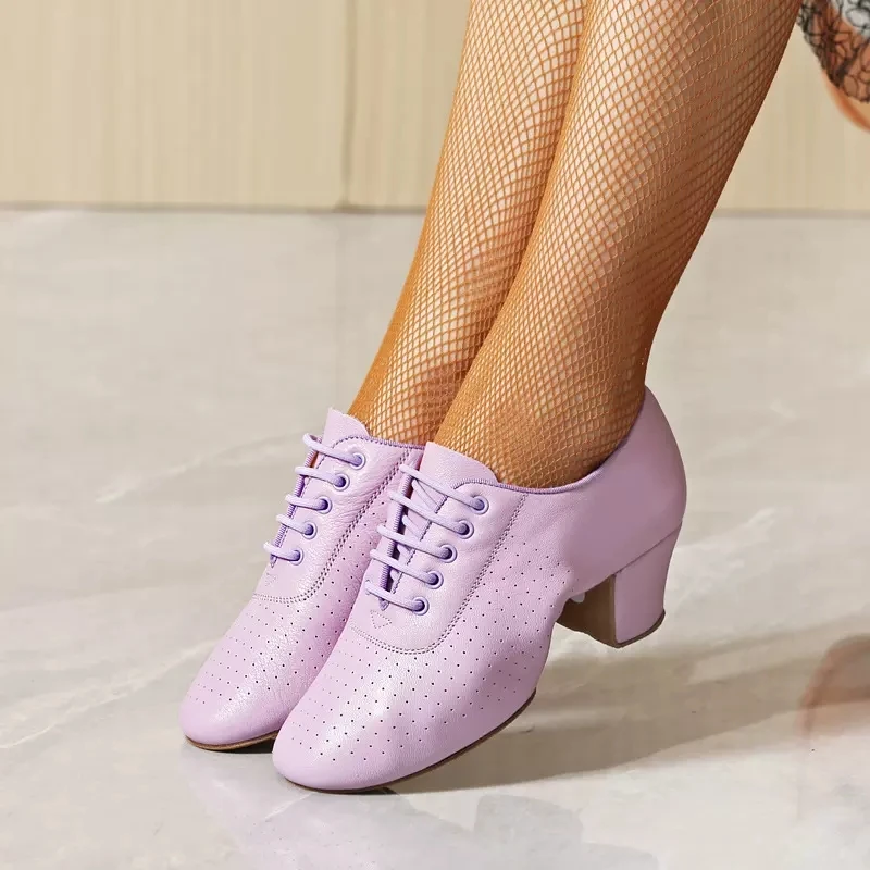 Top Trends: Latin Dance Shoes Soft Cow Leather Shoes Women Modern Shoes Professional Shape Shoes Multicolour Sneakers Square Ballroom Shoe Shoppable Styles