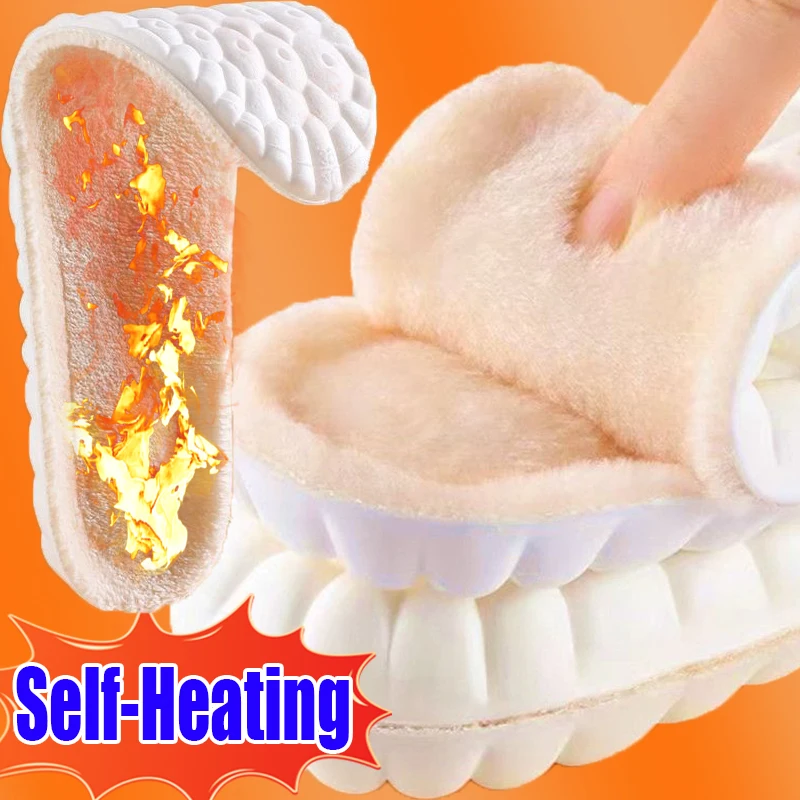 Top Trends: Self Heating Thick Wool Insoles Women Men Winter Warm Thermal Insert Cushions Soft Elastic Sports Shock-absorbing Shoes Pads Shoppable Styles