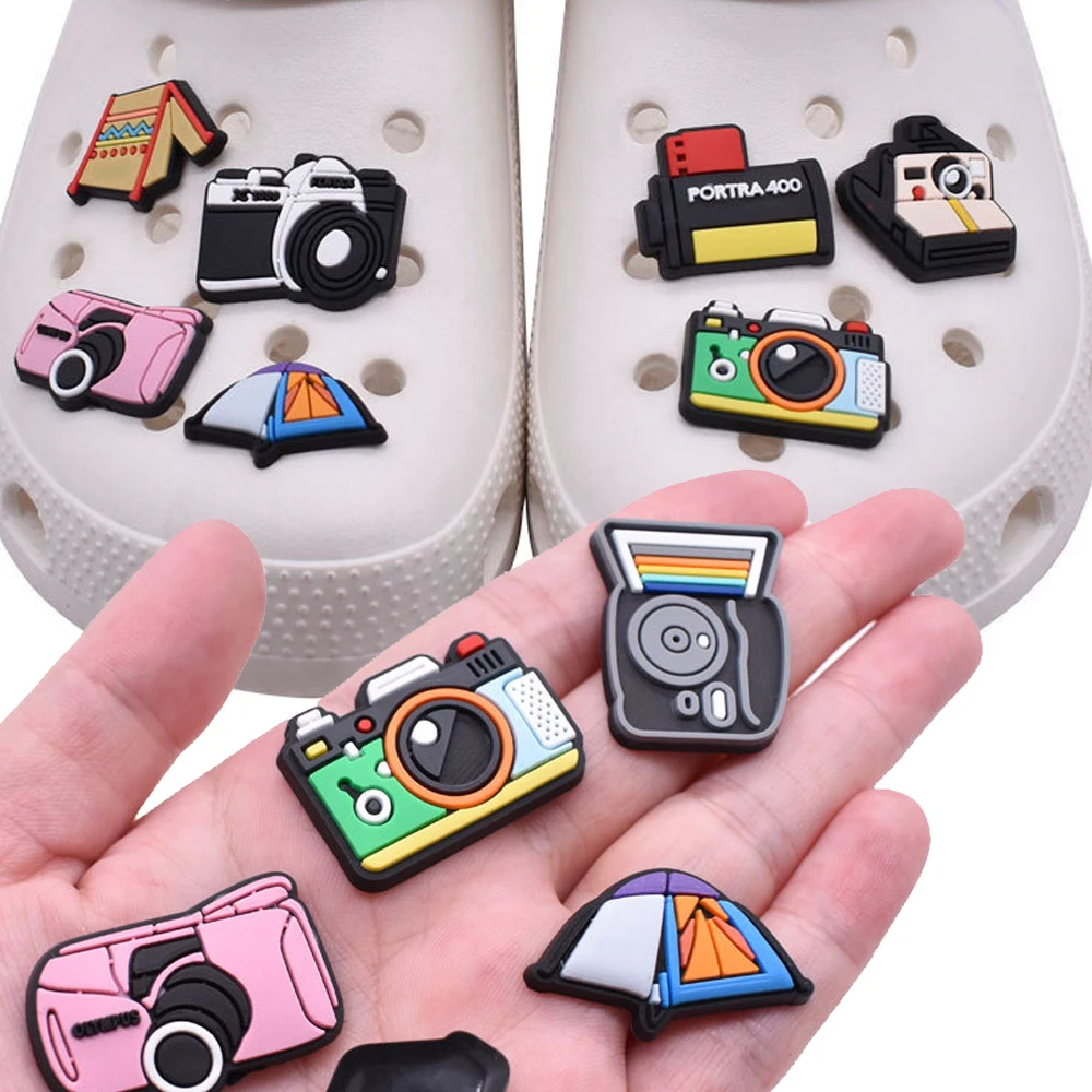 Top Trends: Hot Sale 1pcs PVC Camera Accessories For Crocs Charms Men Badge Women Sandals Buckle Kids Pins Shoe Decoration Jeans X-mas Gift Shoppable Styles