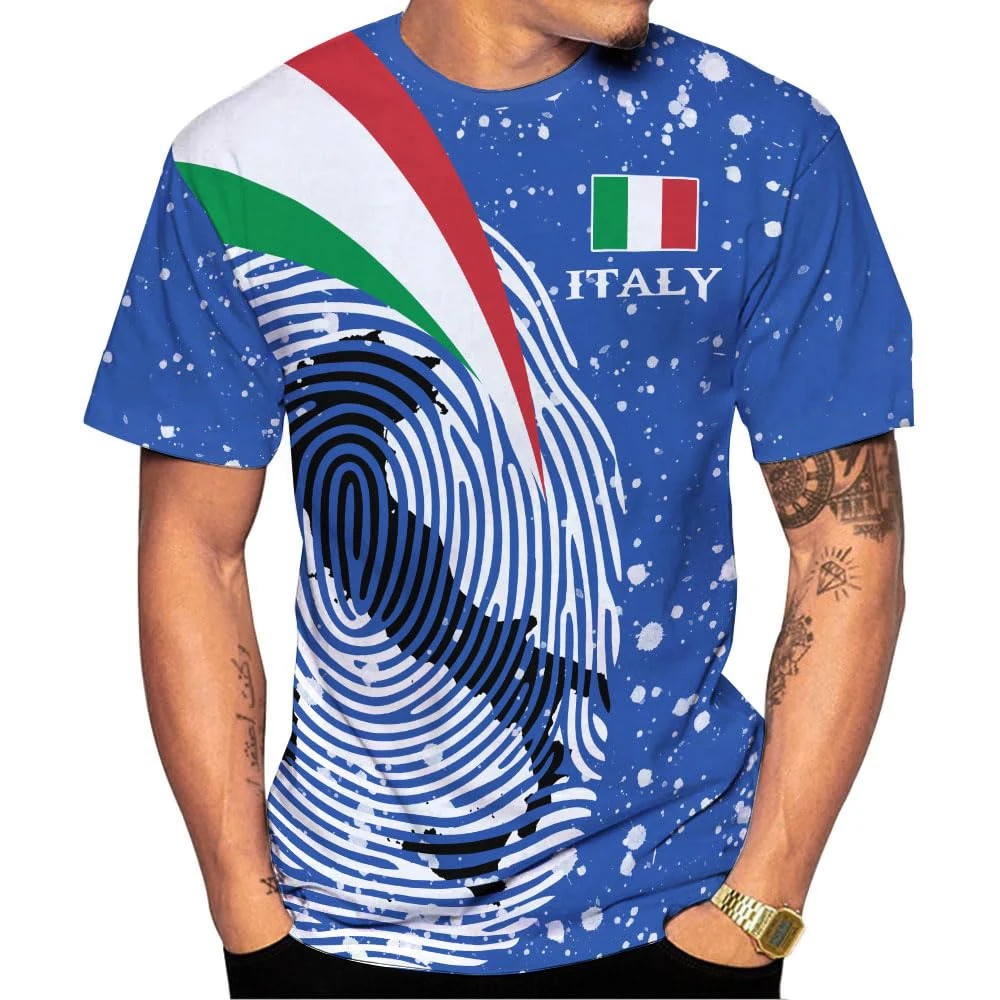 Top Trends: Italy Flag 3D Printing T Shirt Man Summer O-Neck Short Sleeve Oversized Top Casual Tee Loose Streetwear Harajaku Shoppable Styles