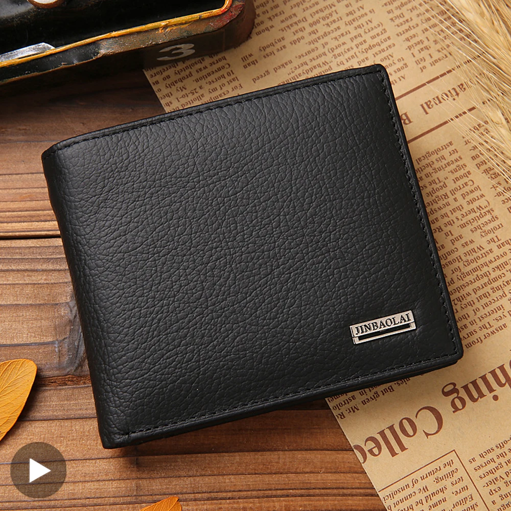 Top Trends: Genuine Leather 100% Men Wallet Male Purse For Business Card Holder Caibu Small Slim Gift Money Bag Cardholder Mini Hammock Gold Shoppable Styles