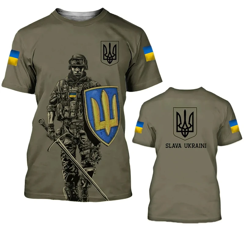 Top Trends: Ukraine Flag 3D Printed T-shirt For Men Ukrainian Army Camouflage Jersey T Shirt Summer Fashion Casual Women Tee Oversized Tops Shoppable Styles