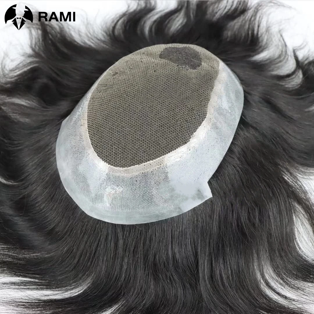 Top Trends: Human Hair Men Toupee Australia Wig For Men Indian Hair Replacement System Unit Lace And PU Male Hair Prosthesis #1B #2 Shoppable Styles