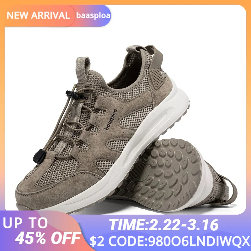 Top Trends: Baasploa Men Casual Sneakers New Mesh Breathable Sport Shoes For Men Lightweight Walking Shoes Non-Slip Male Shoppable Styles