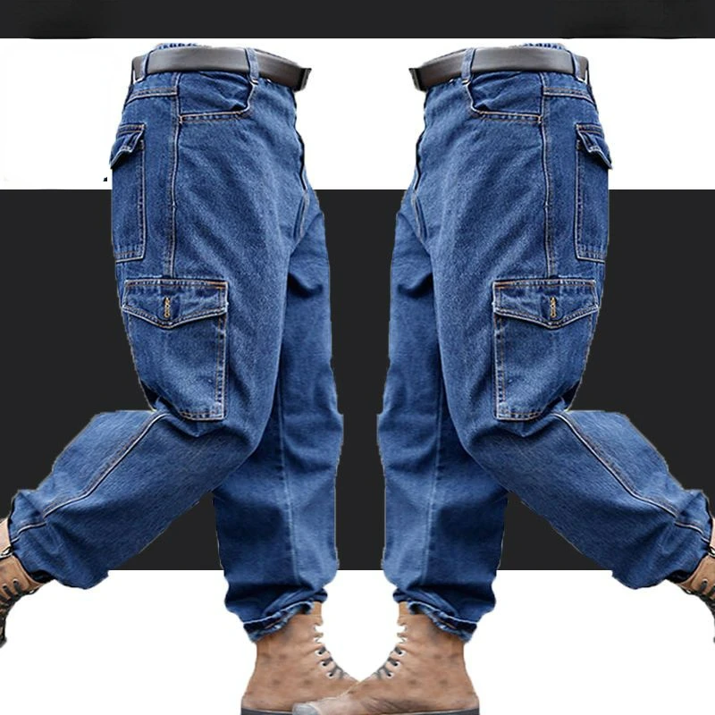 Top Trends: Overalls Pants Men's Clothing Trousers Wear-Resistant Anti-Scald Thickening Cotton Workwear Denim Work Pants Multiple Pockets Shoppable Styles