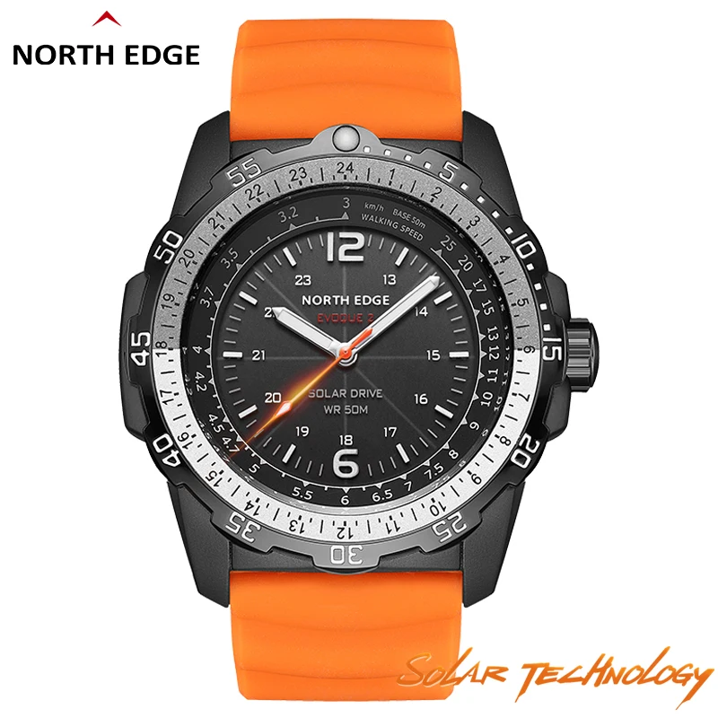 Top Trends: NORTH EDGE EVOQUE 2 Men Digital Military Watch Waterproof 50M Men's Sport Wristwatches Solar Power Luminous Enviormentally Clock Shoppable Styles