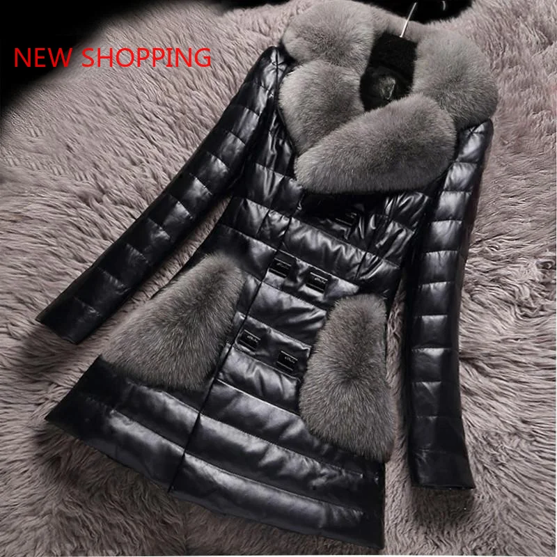 Top Trends: Faux Jacket Winter Leather Fox Fur Coat Women Down Cotton Parka Women Warm Jackets Chaqueta Cuero Mujer Natural Fur Coat Parkas Shoppable Styles