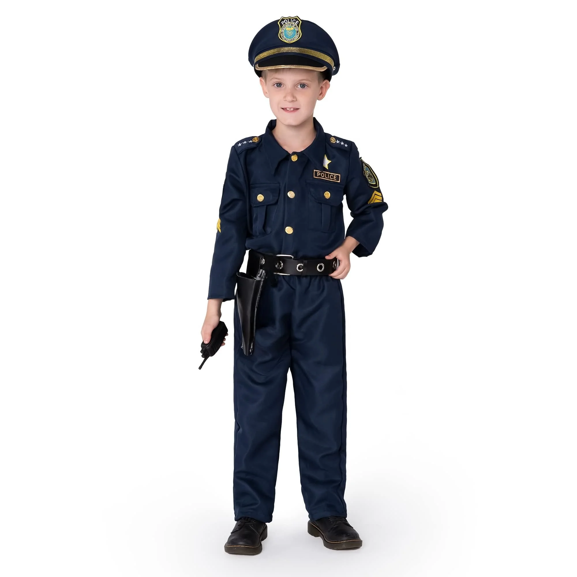 Top Trends: Boys Premium Quality Police Officer Costume Cop Uniform Play Set For Halloween Party Career Day Dress-up Shoppable Styles