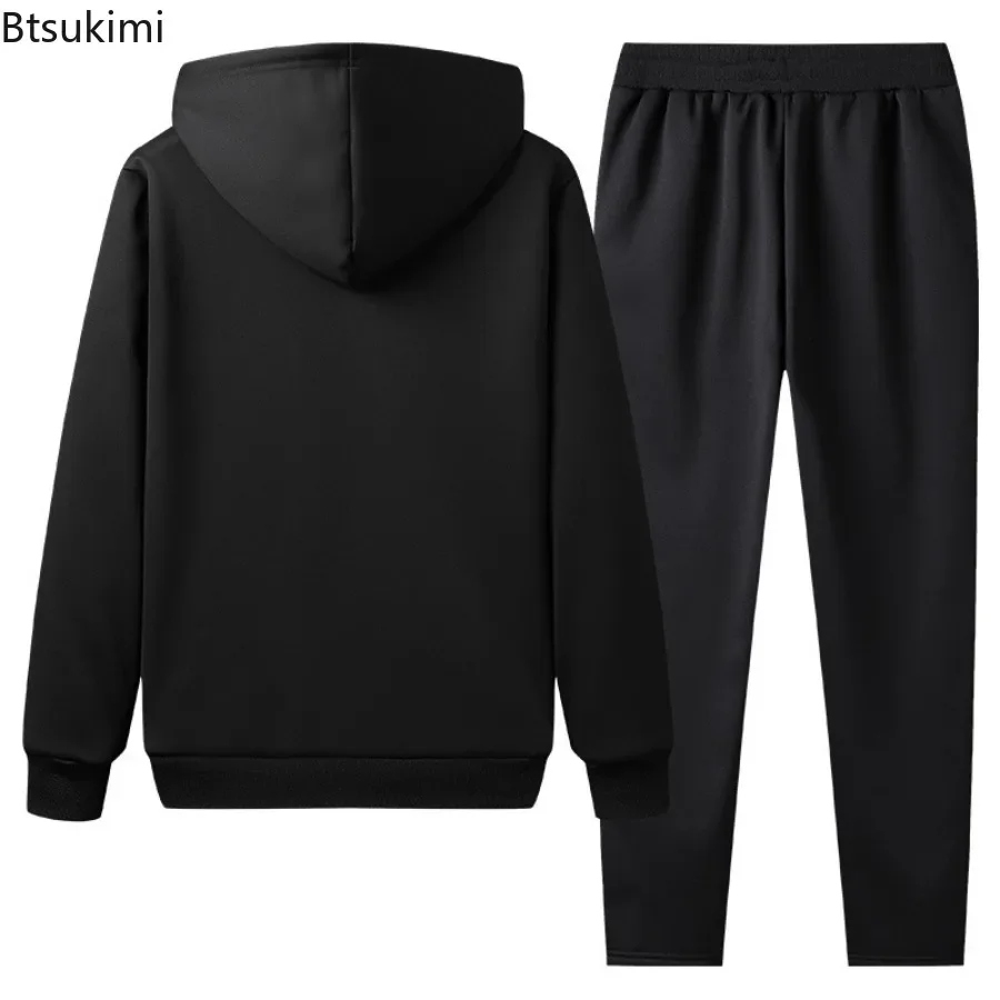 Top Trends: 2024 Men's Thick Warm Tracksuit Sets 2PCS Fashion Jackets Coats And Pants Sets Male Autumn Winter Clothing Two Pieces Sweatsuit Shoppable Styles - Image 4