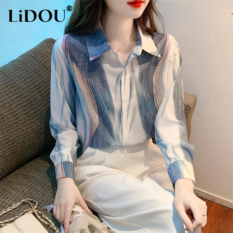 Top Trends: Spring Autumn Elegant Fashion Buttons Chiffon Shirt Ladies Long Sleeve Korean Style All-match Cardigan Top Loose Casual Blouse Shoppable Styles