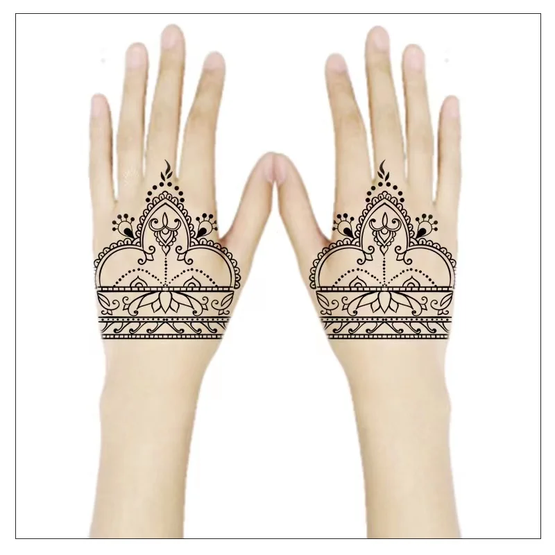 Top Trends: Black Henna Tattoo Stickers For Hands Temporary Tattoos For Women Body Lace Tatoo Temporari Waterproof Fake Tattoo Hena Shoppable Styles - Image 4