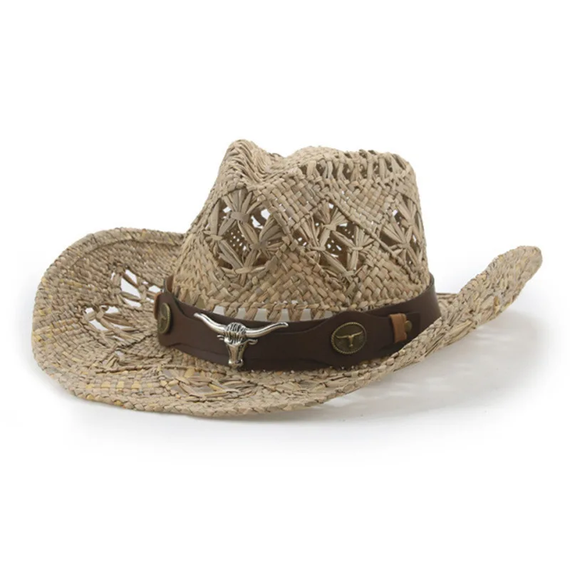 Top Trends: Summer Hollowed Handmade Western Cowboy Sun Straw Hat For Men Women Outdoor Travel Cowgirl Sunshade Beach Jazz Sombrero Hombre Shoppable Styles