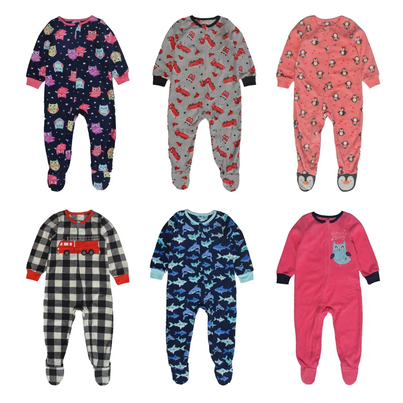 Top Trends: Autumn And Winter Children's One-piece Polar Fleece Footed One-piece Suit Boys And Girls Pajamas Baby Romper Plus Romper Home Cl Shoppable Styles