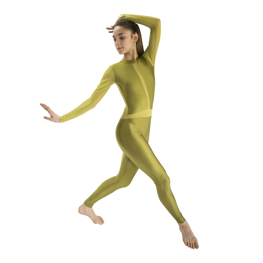 Top Trends: HDW Dance Nylonlycra Mesh Long Sleeves Turtleneck Dance Unitards Gymanstics Long Bodysuit Children Adult Sizes Capris Shoppable Styles