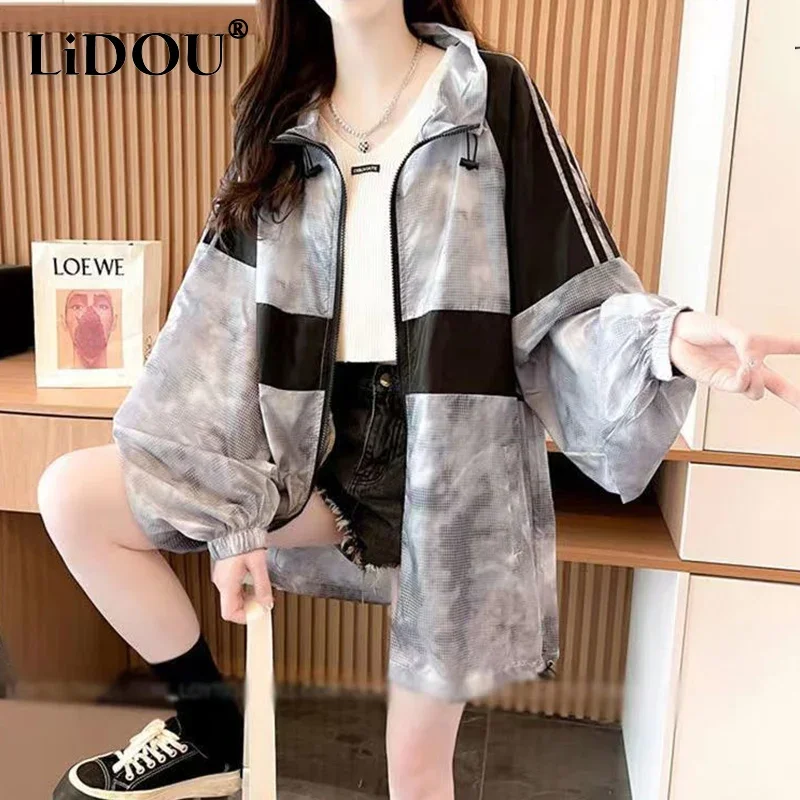 Top Trends: Spring Autumn Loose Casual Patchwork Zipper Coats Women Clothing Harajuku Y2K Outwear All-match Jackets Chic Hooded Cardigan Shoppable Styles