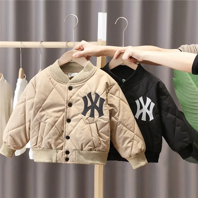 Top Trends: Boys&#039; Cotton Coat Autumn And Winter Clothing Child Clip Cotton Jacket Handsome Baby Winter Baseball Uniform Little Kids&#039; Coat Shoppable Styles