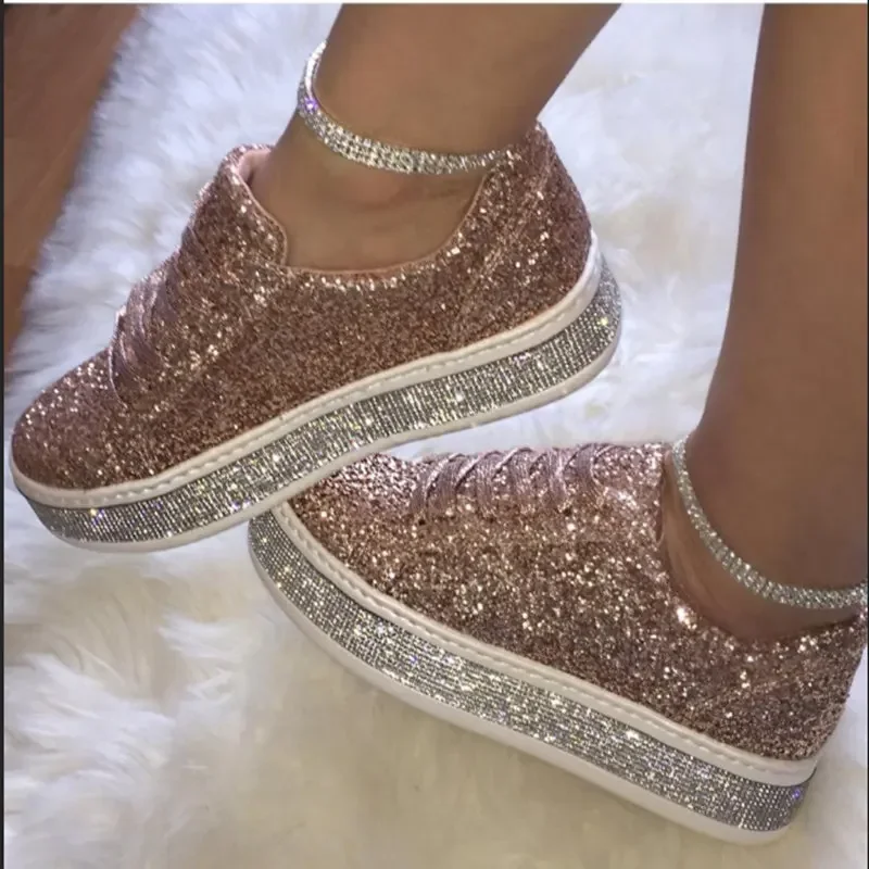 Top Trends: Women's Sneakers Of Famous Brands Autumn Winter 2023 Bling Rhinestone Luxury Fashion Sexy Leisure Platform Sport Walk Shoes Shoppable Styles