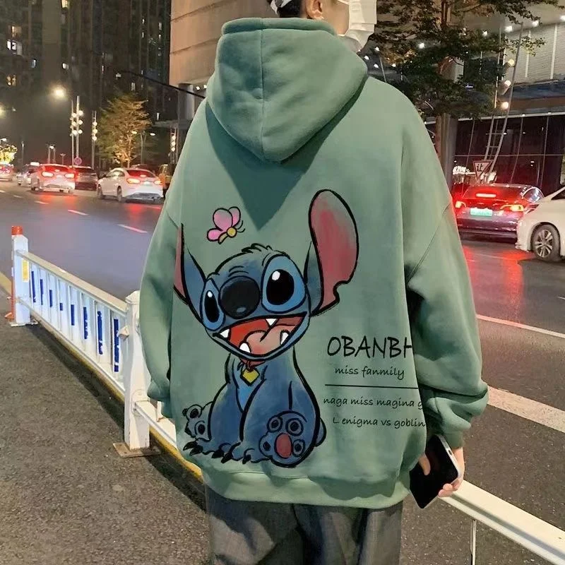 Top Trends: Stitch Disney 100th Aniversary Plush Loose Hoodies Cute Cartoon Print Design Hooded Sweatshirt Oversized Casual Hoodies For Men Shoppable Styles