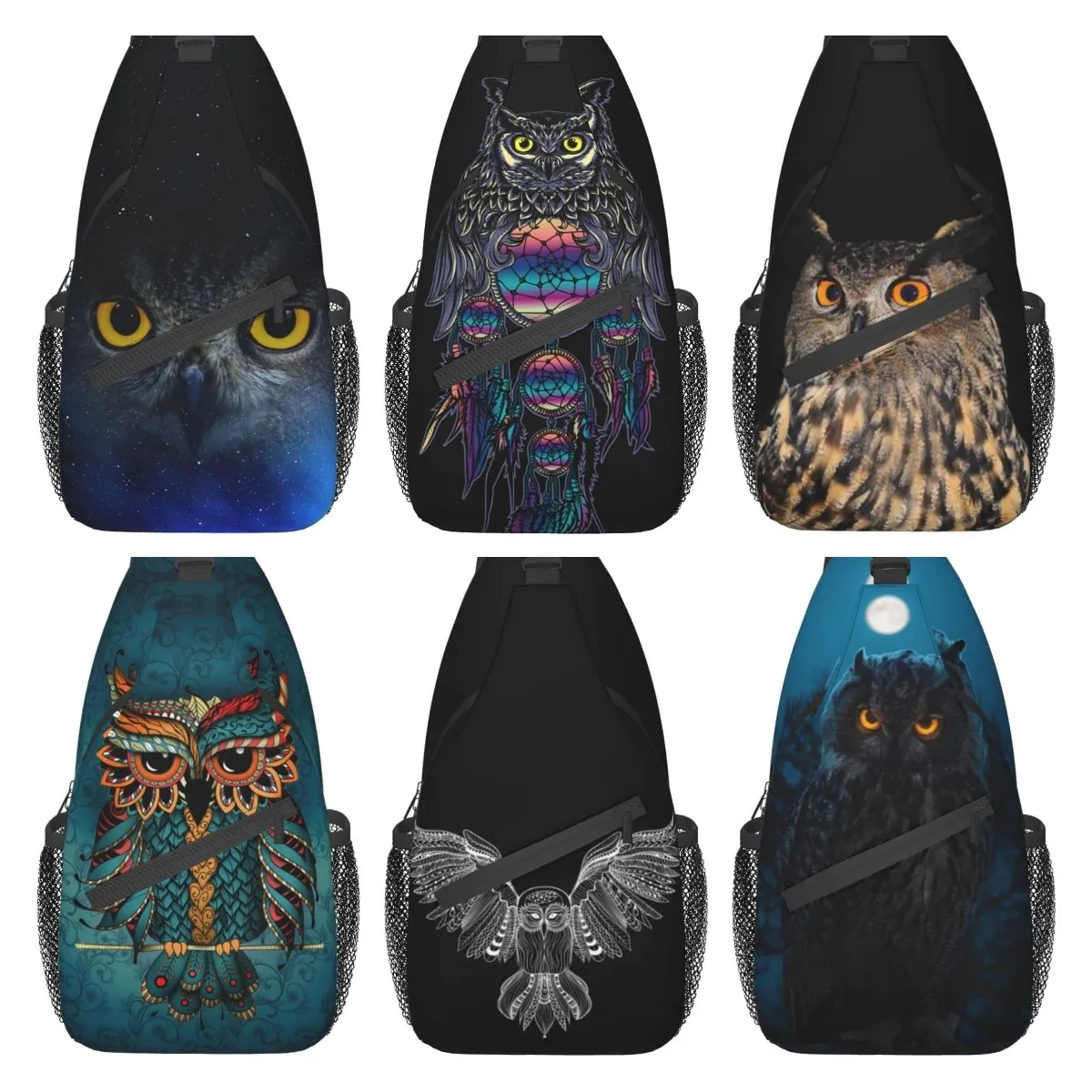 Top Trends: Owl Sling Bag For Travel Chest Backpack For Women Casual Daypack For Running Hiking Cycling Gifts Polyester Casual One Size Shoppable Styles