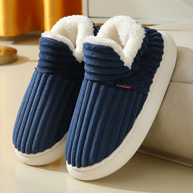 Top Trends: Unisex Home Men Cotton Slippers 2022 New Winter Plus Size 36-47 Casual Plush Shoes Warm Velvet Sneakers Men Women Snow Boots Shoppable Styles