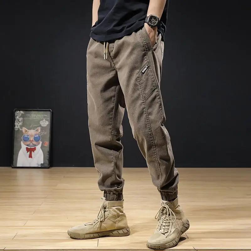 Top Trends: Men&#039;s Classic Solid Color Multiple Pockets Cargo Pants High Quality Waist Drawstring Loose Street Casual Male Haren Trousers Shoppable Styles