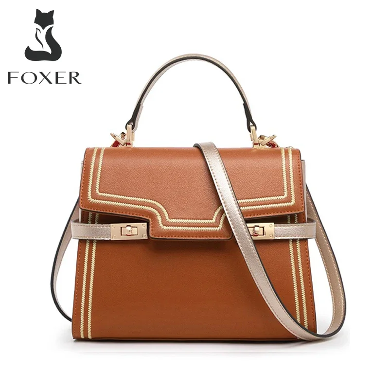 Top Trends: FOXER Commut Women&#039;s Mid Handbag Ladies Stylish Crossbody Bag High Capacity Shoulder Bag Split Leather Luxury Flap Messenger Bag Shoppable Styles