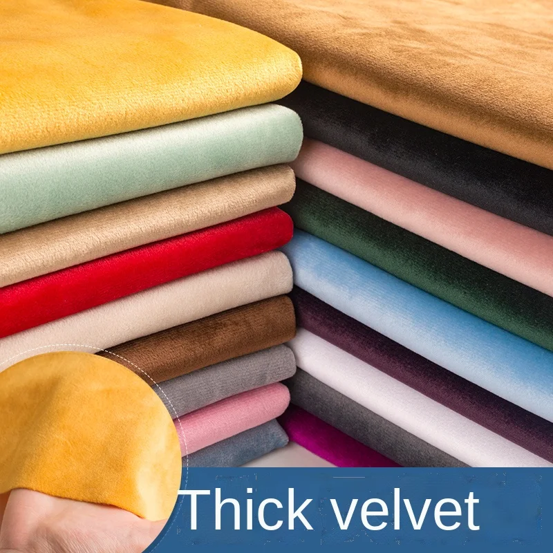 Top Trends: Thickened Velvet Fabrics By The Meter With Design Glitter Velvet Fabric Per Meter Soft Black Blue White Green Shoppable Styles