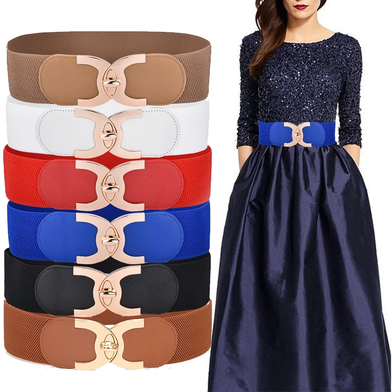 Top Trends: Women Wide Stretchy Belt Fashion Vintage Elastic Female Waist Cinch Girls Cummerbund Shoppable Styles