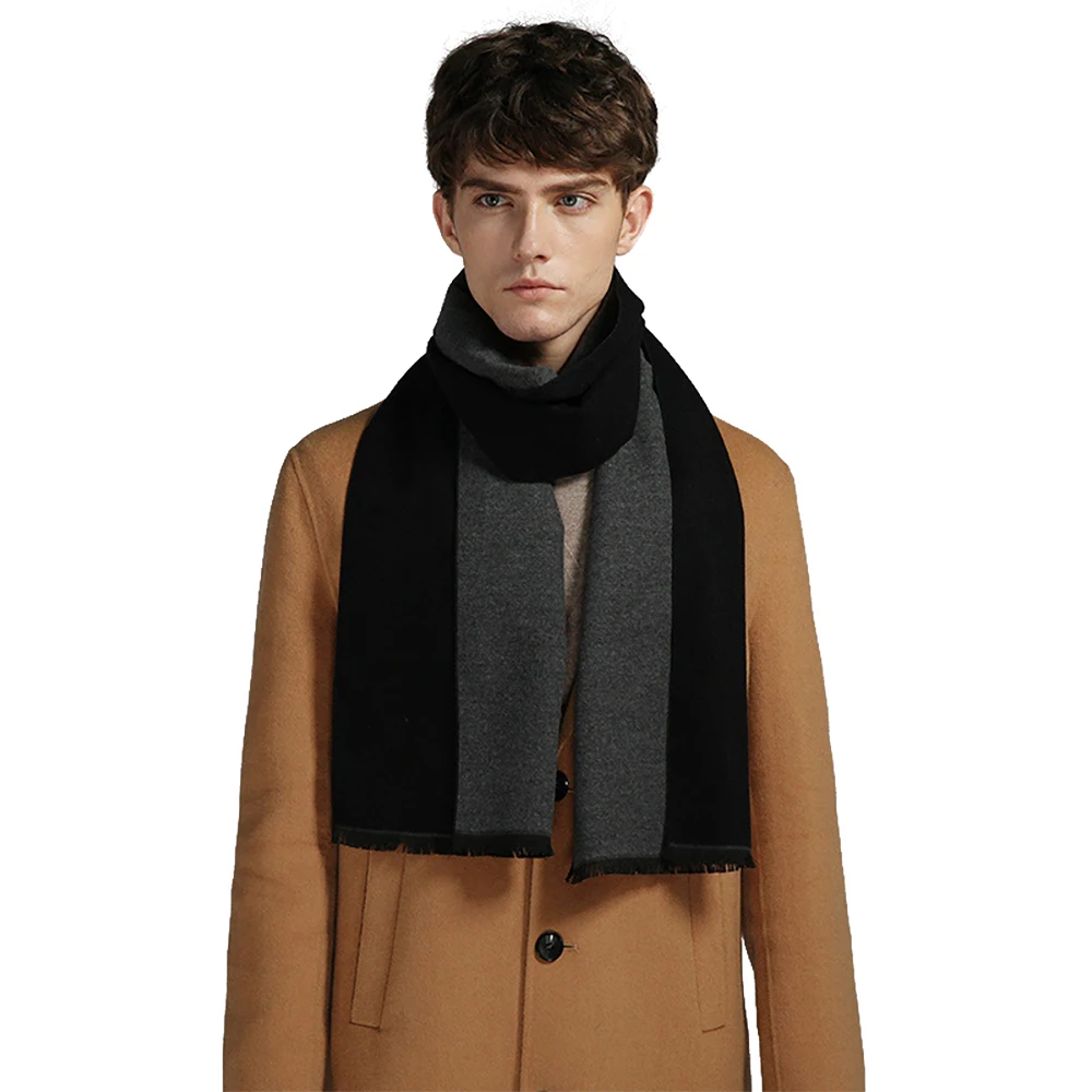 Top Trends: Men's Autumn Winter Plaid Scarf Gentleman Luxury Brand Cashmere-like Muffler Student Spring Fall Wrap Soft Warm Neckerchief New Shoppable Styles