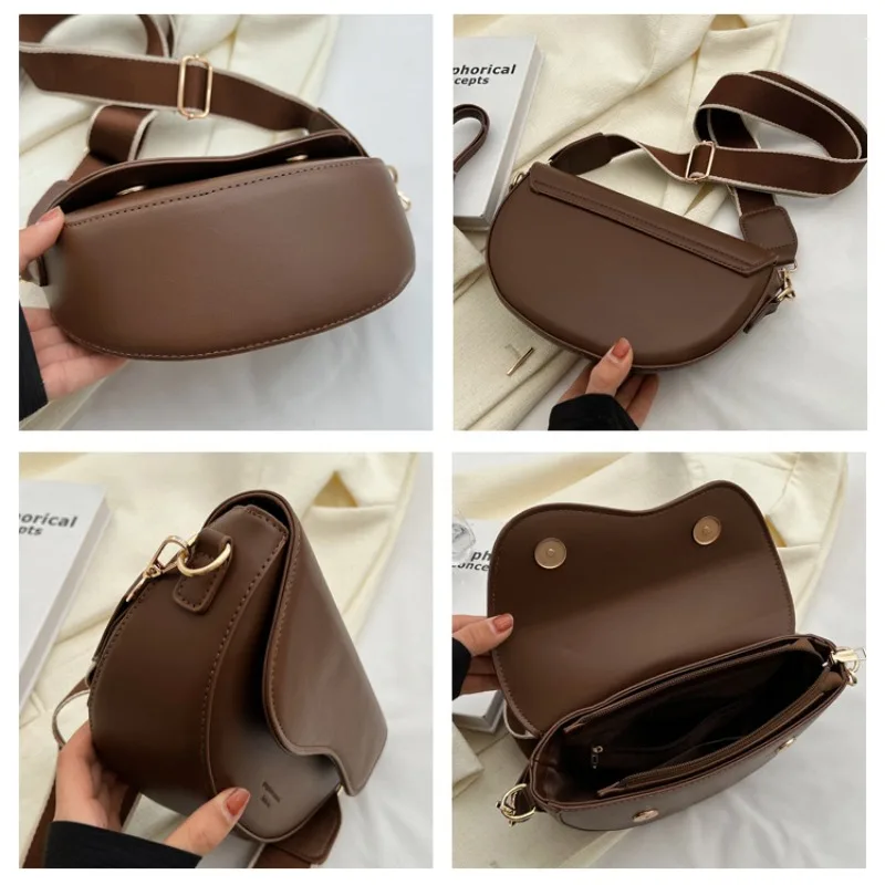 Top Trends: Saddle Bag Ladies Portable Niche PU Underarm Bag Oblique Span Shoulder Bag Shoppable Styles - Image 6