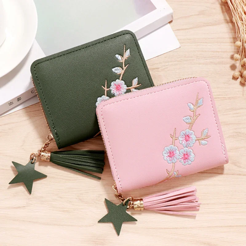 Top Trends: Women Small Wallet Ladies Mini Tassel Wallet Cute Girl Short Zipper Lovely Pu Leather Coin Purse Female Hand Wallet Purse Shoppable Styles