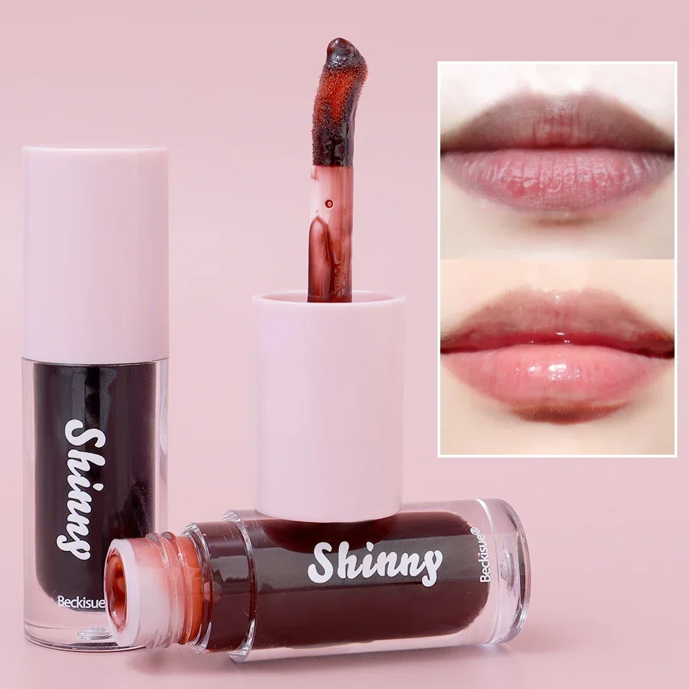 Top Trends: Black Jelly Lip Gloss Crystal Lip Oil Gloss Sexy Plump Makeup Moisturizing Plumping Clear Lips Oil Tinted Lip Plumper Lips Care Shoppable Styles - Image 3