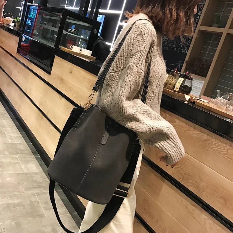 Top Trends: Designer Handbags Ladies Bucket Bag PU Leather Shoulder Bags Large Capacity Crossbody Bags For Women 2023 New Tote Bag Shoppable Styles - Image 4