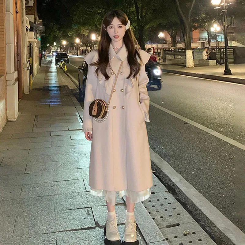 Top Trends: 2023 Autumn And Winter New Korean Version Fashionable And Sweet Mid Length Thickened Wool Coat For Women Shoppable Styles