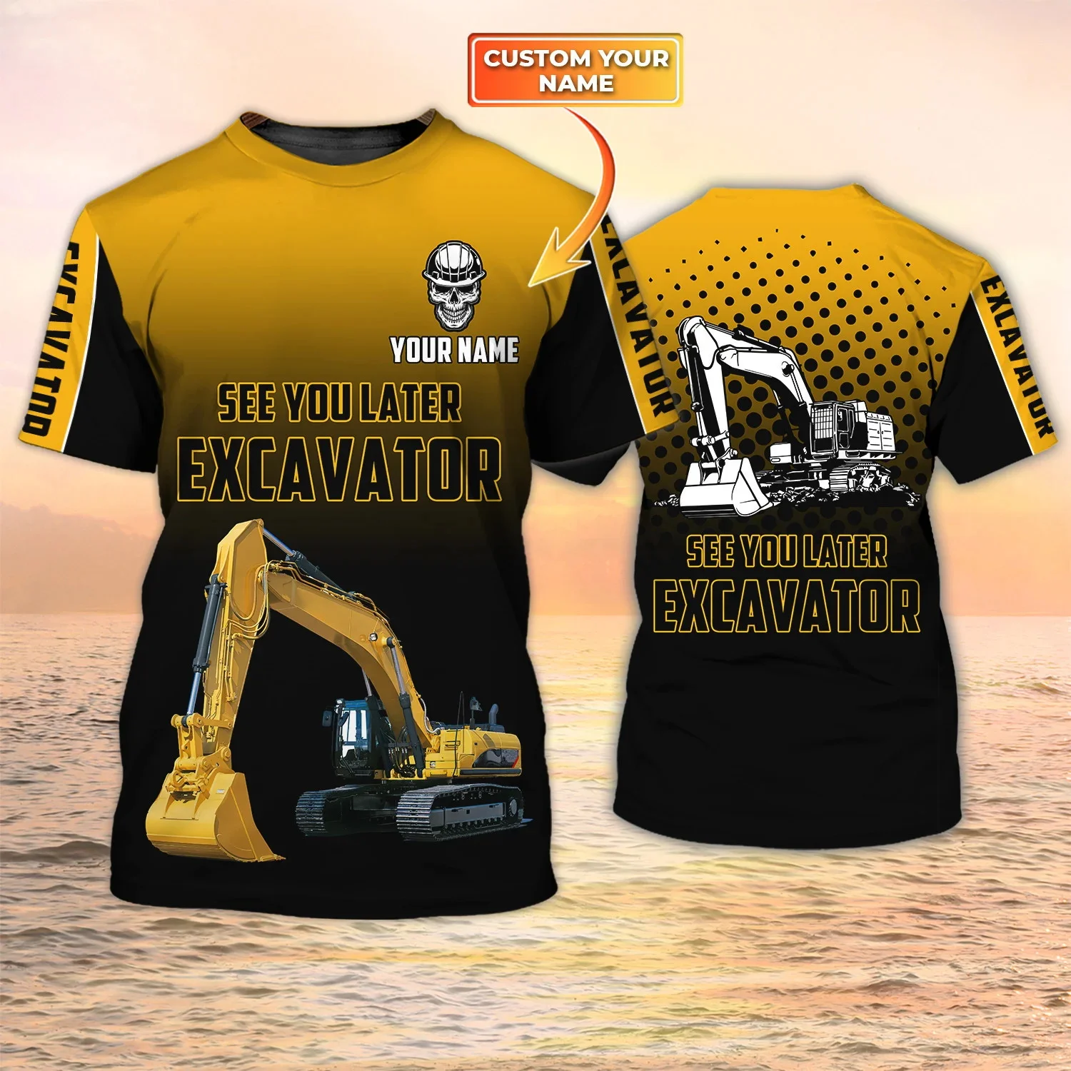 Top Trends: Heavy Equipment Tractor Excavator 3D Printed Personalization T-shirt Men Women Summe Outdoor Casual Tshirt Harajuku Style Tops Shoppable Styles