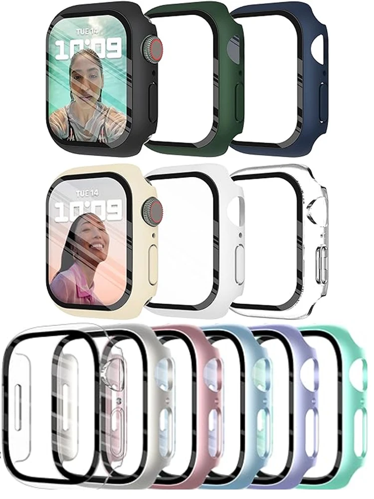 Top Trends: Glass+ cover For Apple Watch Case Series 8 7 6 5 4 3 SE 44mm 40mm 45mm 42mm 38mm 41mm Bumper Screen Protector Cases Accessories Shoppable Styles