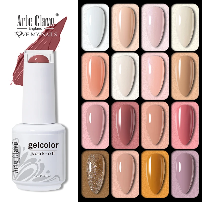 Top Trends: ArteClavo 15ml Nude Pink Colors Gel Nail Polish Hybrid Gel Lak Nail Polish New White Nail Art Vernis Varnish UV Top Manicure Set Shoppable Styles