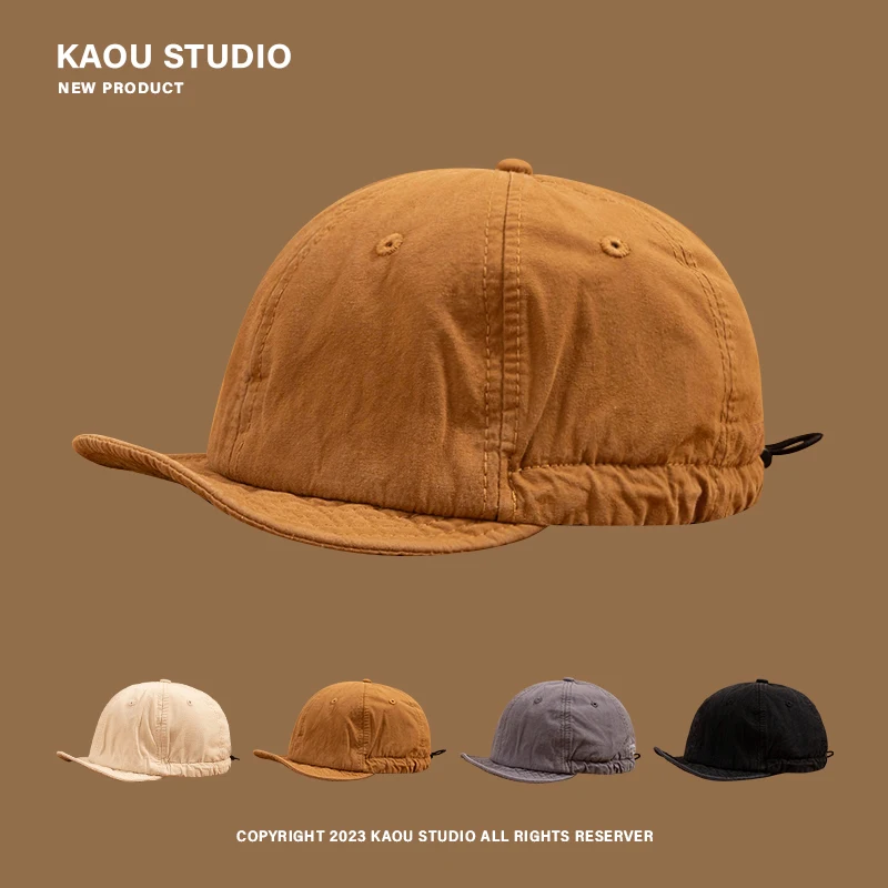 Top Trends: Cotton Soft Brim Hat Trendy Men&#039;s Fashion Short-Brimmed Peaked Cap Pure Color All-Matching Baseball Cap Female Four Seasons Shoppable Styles