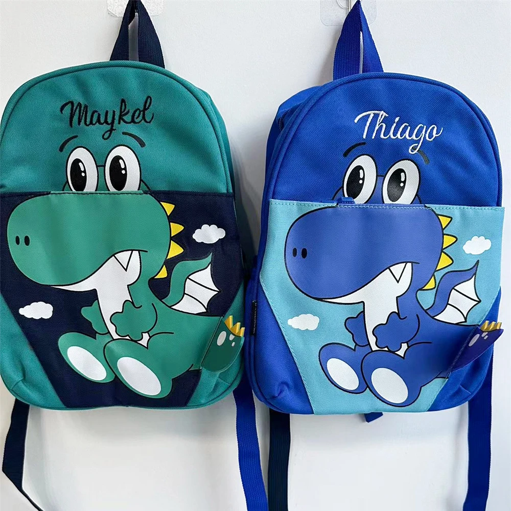 Top Trends: Personalized Embroidery New Kindergarten Children&#039;s Name Primary School Backpack Cartoon Cute Dinosaur Baby Backpack Shoppable Styles