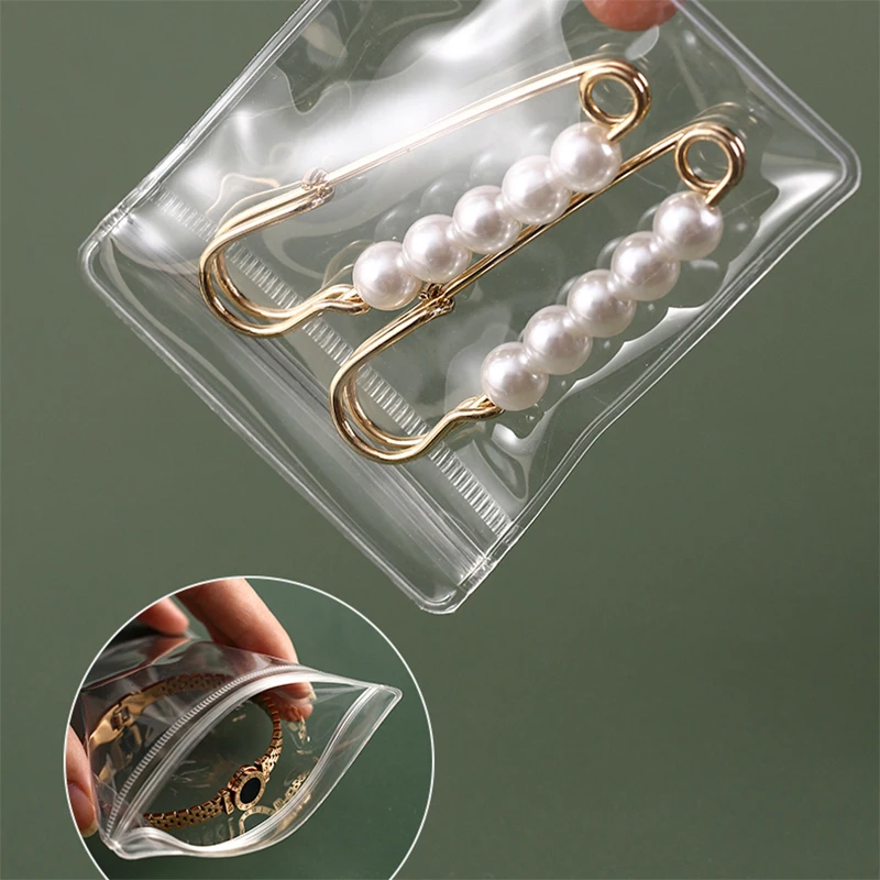 Top Trends: 50PCS Transparent Clear PVC Self Sealing Pouches Sealed Antioxidant Plastic Bag Jewelry Gift Reusable Storage Packaging Supplies Shoppable Styles