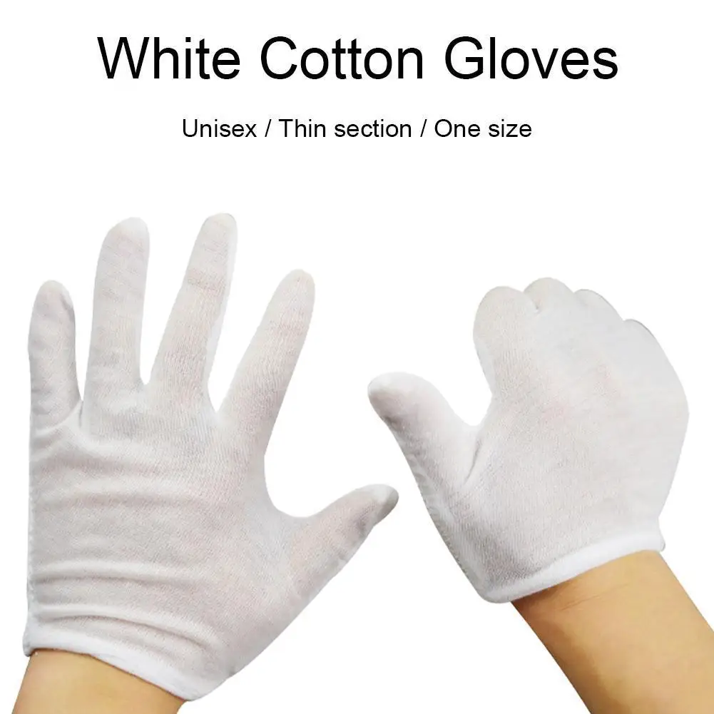 Top Trends: 1 Pair Wholesale White Cotton Gloves Moisturising Eczema Butler Beauty Waiters Magician Labor Gloves Training Wear Gloves Shoppable Styles